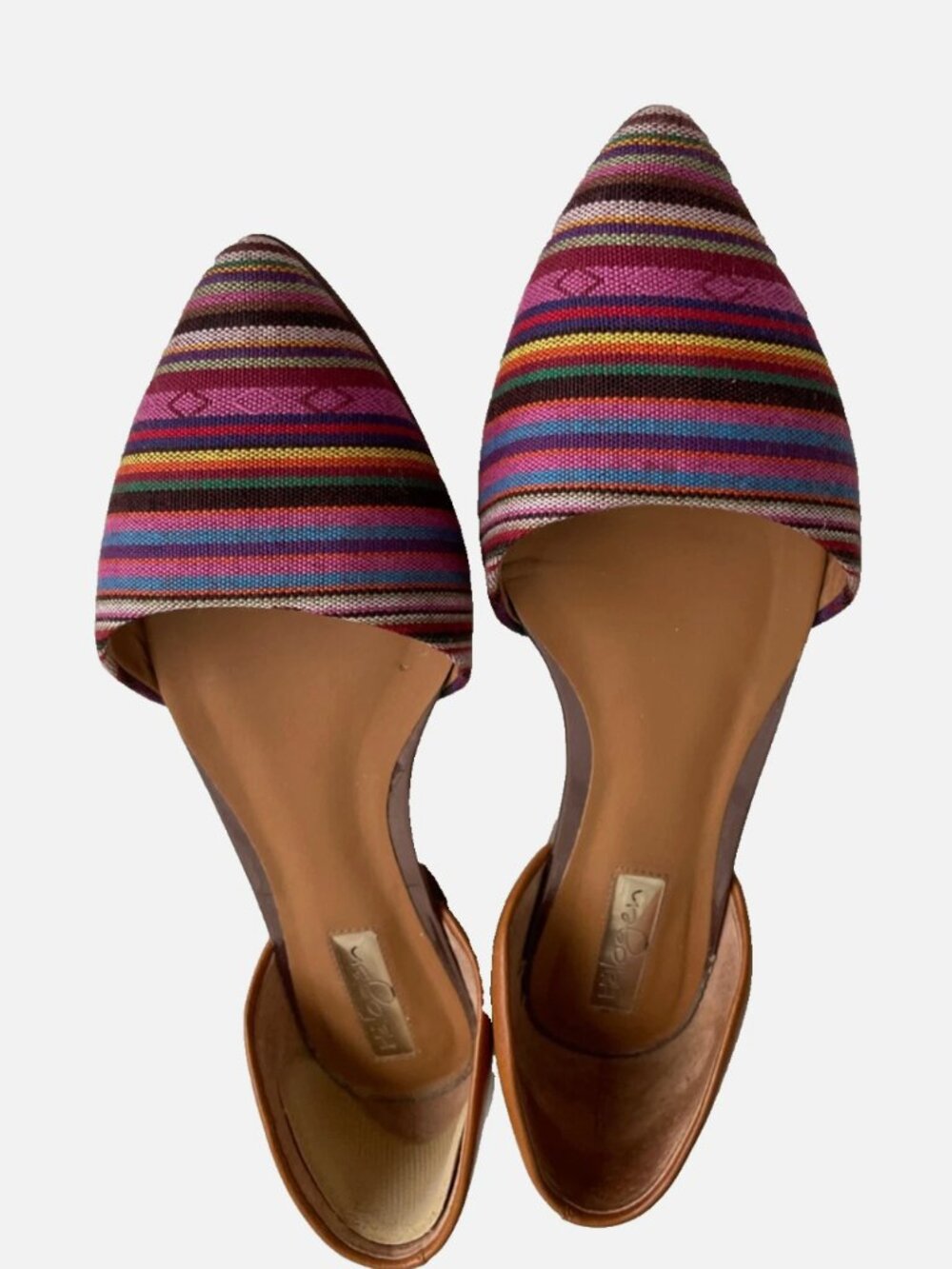 HALOGEN Kayla multi color striped pointy D'Orsay Flats size 7